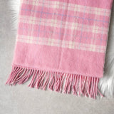 クレージュ ロゴ ウール チェック マフラー ピンク レディース - NEWSED