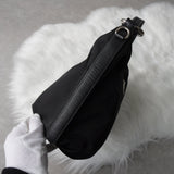 プラダ ポコノ テスート ナイロン サフィアーノ レザー ハンドバッグ ワンハンドル 三角プレート ブラック - NEWSED