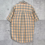 バーバリー ヴィンテージ ノバチェック ホースロゴ 刺繍 半袖シャツ ベージュ - NEWSED