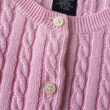 ラルフローレン ロゴ ケーブル編み ニットカーディガン パステルピンク - NEWSED