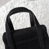 サルバトーレ フェラガモ ゴールド ガンチーニ スエード ミニ ハンドバッグ 自立型 ブラック - NEWSED