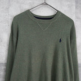 ポロ ラルフローレン ロゴ ニット カーキ - NEWSED