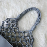 ステラ マッカートニー ノッテッド レザー 編み込み ハンドバッグ ブルー - NEWSED