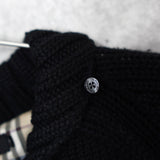 バーバリー ジップアップ ニットジャケット ホースロゴ 刺繍 ノバチェック裏地 キリティング裏地 ブラック - NEWSED