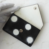 バレンシアガ ペーパーミニ レザー 三つ折り財布 コンパクトウォレット ブラック - NEWSED