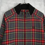 フレッドペリー リバーシブル ロゴ 刺繍 チェック柄 キルティングジャケット ブルゾン カーキ / グレー - NEWSED