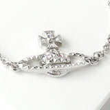 ヴィヴィアン ウエストウッド オーブ メイフェア ラインストーン シルバー ブレスレット - NEWSED