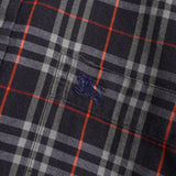 バーバリー ホースロゴ 刺繍 ノバチェック 半袖シャツ ネイビー - NEWSED