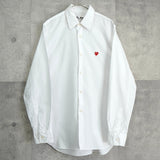 プレイ コム デ ギャルソン ハートロゴ 長袖シャツ ホワイト - NEWSED