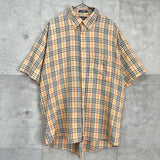 バーバリー ヴィンテージ ノバチェック ホースロゴ 刺繍 半袖シャツ ベージュ - NEWSED