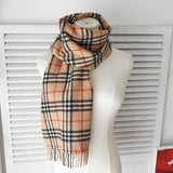 バーバリー ヴィンテージ 英国製 ノバチェック カシミヤ ウール マフラー ベージュ - NEWSED