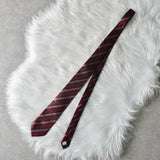 バレンシアガ ヴィンテージ シルク ストライプ柄 ロゴ ネクタイ ワインレッド - NEWSED