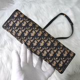 クリスチャンディオール トロッター キャンバス / レザー ショルダーバッグ ネイビー - NEWSED