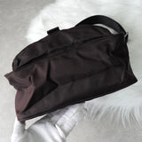 プラダ テスート / レザー ショルダーバッグ 三角プレート トライアングルロゴ ブラウン / ブラック - NEWSED