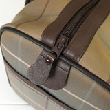 バーバリー ロゴ チェック柄 キャンバス / レザー ボストンバッグ カーキ / ブラウン - NEWSED