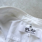 プレイ コム デ ギャルソン ハートロゴ 長袖シャツ ホワイト / ブラック - NEWSED