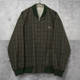 ラコステ リバーシブル ロゴパッチ チェック柄 スウィングトップ ブルゾン オフホワイト / カーキ - NEWSED