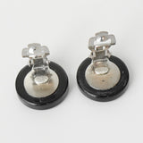 シャネル ロゴ サークル イヤリング シルバー / ブラック - NEWSED