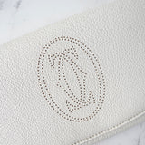 カルティエ マルチェロ レザー 長財布 二つ折り財布 ホワイト - NEWSED