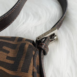 フェンディ マンマバケット ズッカ キャンバス / レザー ワンショルダーバッグ ブラウン - NEWSED