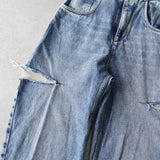 エムエムシックス メゾンマルジェラ スラッシュディテール カットアウト デニム ブルー - NEWSED