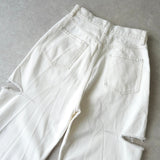 エムエムシックス メゾン マルジェラ スラッシュディティール ホワイト デニム ジーンズ - NEWSED