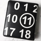 メゾン マルジェラ カレンダーロゴ レザー 二つ折り財布 コンパクトウォレット ブラック 箱付き - NEWSED