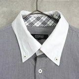 バーバリー ブラックレーベル ホースロゴ クレリックシャツ 長袖シャツ グレー - NEWSED