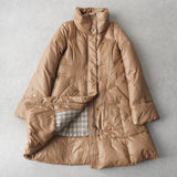 バーバリー ダウンコート ダウンジャケット ホースロゴ 刺繍 ノバチェック裏地 ベージュ レディース - NEWSED