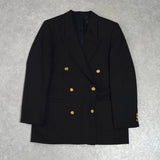 バーバリー ヴィンテージ ホースロゴ刻印入り 金ボタン テーラードジャケット ブレザー 紺ブレ ネイビー - NEWSED