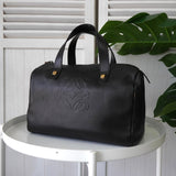 ロエベ アナグラム ミニボストンバッグ ハンドバッグ ブラック - NEWSED