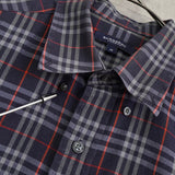 バーバリー ホースロゴ 刺繍 ノバチェック 半袖シャツ ネイビー - NEWSED