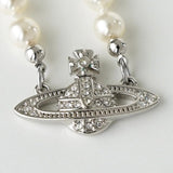 ヴィヴィアン ウエストウッド オーブ ラインストーン パール ネックレス チョーカー - NEWSED