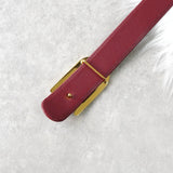 クリスチャンディオール ヴィンテージ ロゴ レザー ベルト ボルドー レディース - NEWSED