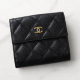 シャネル マトラッセ キャビアスキン 二つ折り財布 ブラック - NEWSED