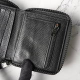 メゾン マルジェラ 四つタグ レザー ラウンドジップ コンパクトウォレット ブラック - NEWSED