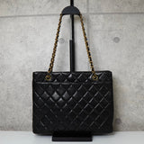 シャネル ココマーク ターンロック マトラッセ ラムスキン チェーン トートバッグ ブラック - NEWSED