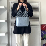 ステラ マッカートニー ノッテッド レザー 編み込み ハンドバッグ ブルー - NEWSED