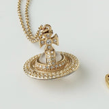 ヴィヴィアン ウエストウッド オーブ ラインストーン ネックレス ゴールド 箱付き - NEWSED