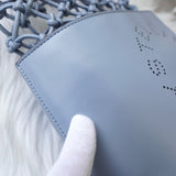 ステラ マッカートニー ノッテッド レザー 編み込み ハンドバッグ ブルー - NEWSED