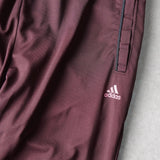 アディダス トラックパンツ ロゴ 刺繍 ボルドー - NEWSED