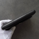 プラダ サフィアーノレザー 三角プレート 二つ折り財布 ブラック - NEWSED