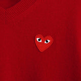 プレイ コム デ ギャルソン ハートロゴ ニット レッド - NEWSED