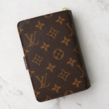 ルイ ヴィトン モノグラム ポルトパピエ・ジップ 二つ折り財布 ブラウン - NEWSED