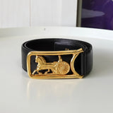 セリーヌ ヴィンテージ 輪馬車 サルキー レザー ベルト ブラック レディース - NEWSED