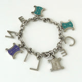 セリーヌ ヴィンテージ トリオンフ ロゴ ラインストーン チェーン ブレスレット シルバー - NEWSED