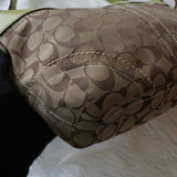 コーチ シグネチャー キャンバス ショルダーバッグ ベージュ / グリーン - NEWSED