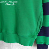 ポロ ラルフローレン ポロベア パーカー ストライプ柄 グリーン / ネイビー - NEWSED