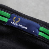 フレッドペリー ロゴ刺繍 半袖ポロシャツ ブラック × グリーン - NEWSED