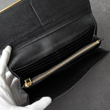 プラダ サフィアーノレザー 二つ折り長財布 ゴールド ブラック ギャランティーカード 箱付き - NEWSED